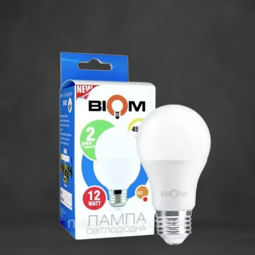 Світлодіодна лампа BIOM BT-512 A60 12W E27 4500К матова