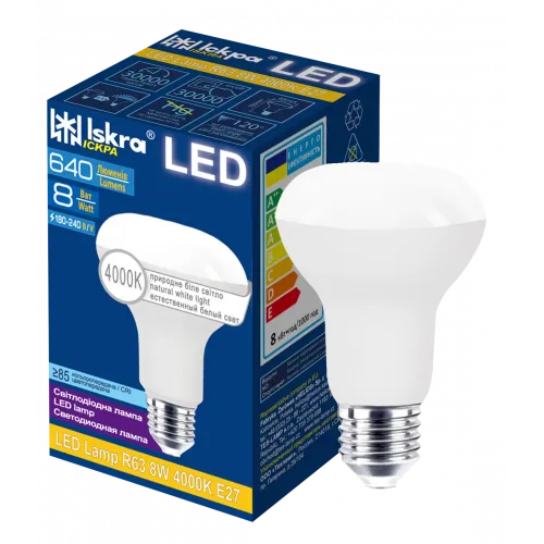 Лампа світлодіодна LED R63 8W 4000K E27 ТМ 