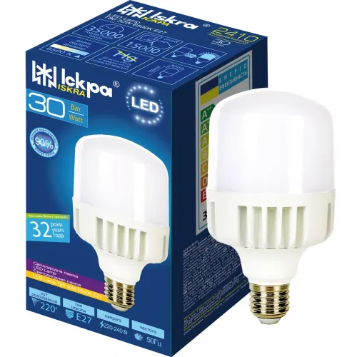 Світлодіодна лампа ІСКРА LED T100 30W 6500K E27