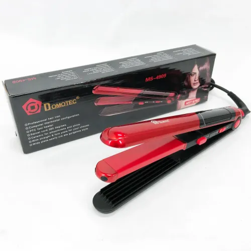 Плойка гофре 2 в 1 Domotec MS-4909, черно-красный, стайлер для завивки, стайлер для укладки