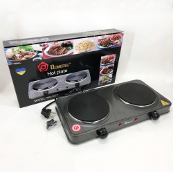 Электроплита Domotec MS-5822 2 диска 2000 Вт, плита электрическая переносная двухконфорочная настольная