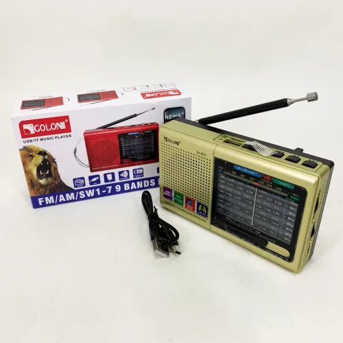 Портативная колонка радио MP3 USB Golon RX-6622. Цвет: золотой