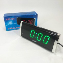 Электронные Часы VST-730-4 green, цифровые настольные сетевые часы, led alarm clock с будильником
