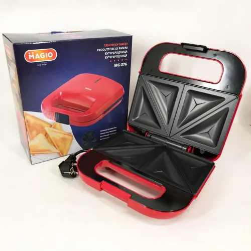 Бутербродница сендвичница MAGIO MG-376 750 Вт, бутербродница электрическая, электрическая сэндвичница