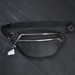 Качественная бананка из натуральной кожи, сумка мужская - женская кожаная барсетка