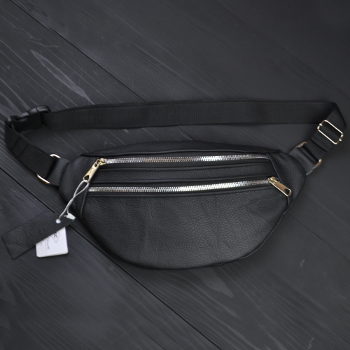 Качественная бананка из натуральной кожи, сумка мужская - женская кожаная барсетка