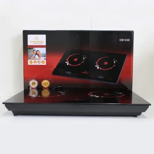 Инфракрасная двухкомфорочная плита Crownberg CB-1330 с сенсорным управлением 2000Вт